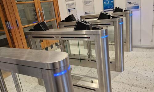 Turnstile system for entry to the Institute of Postgraduate Education in Healthcare